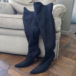 bebe Over the Knee Black Heeled Boots